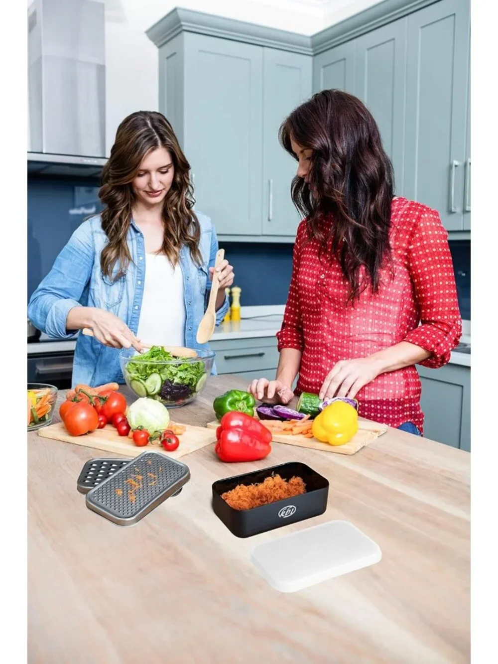 Multi-Function Cheese Grater Set with Container & Lid - Stainless Steel Kitchen